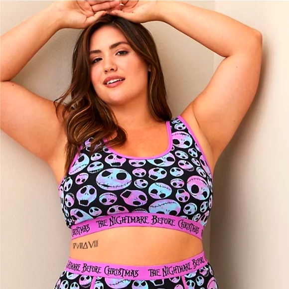 ❤️NWT VINTAGE TORRID BRALETTE NIGHTMARE BEFORE CHRISTMAS JACK HALLOWEEN SIZE 2X - Picture 6 of 11